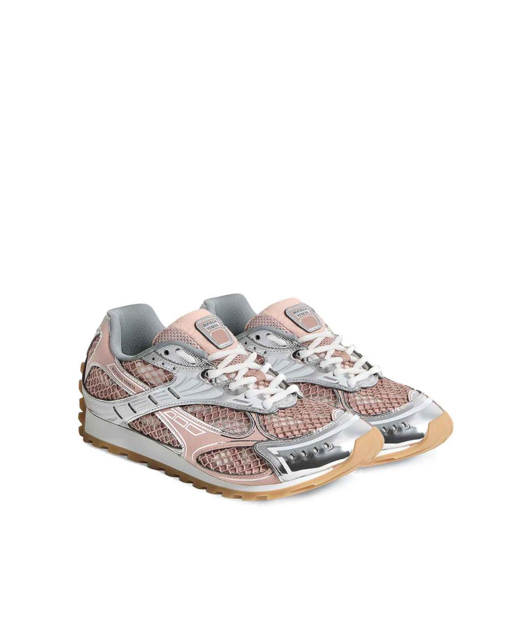 BOTTEGA VENETA Розовые текстильные кроссовки, фото 4