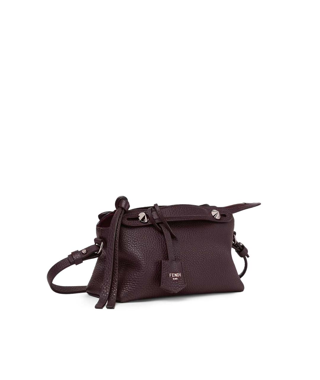 FENDI Бордовая кожаная сумка через плечо, фото 5