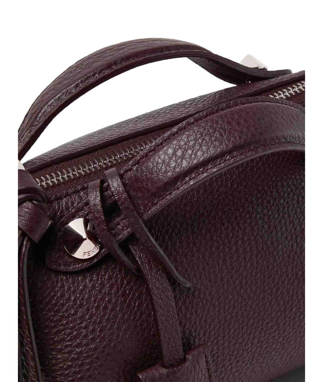 FENDI Бордовая кожаная сумка через плечо, фото 4