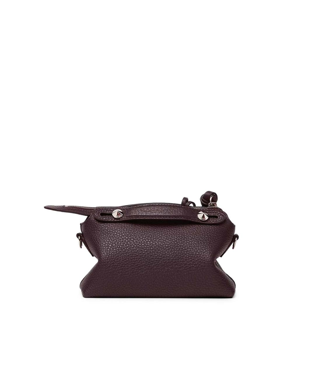 FENDI Бордовая кожаная сумка через плечо, фото 3