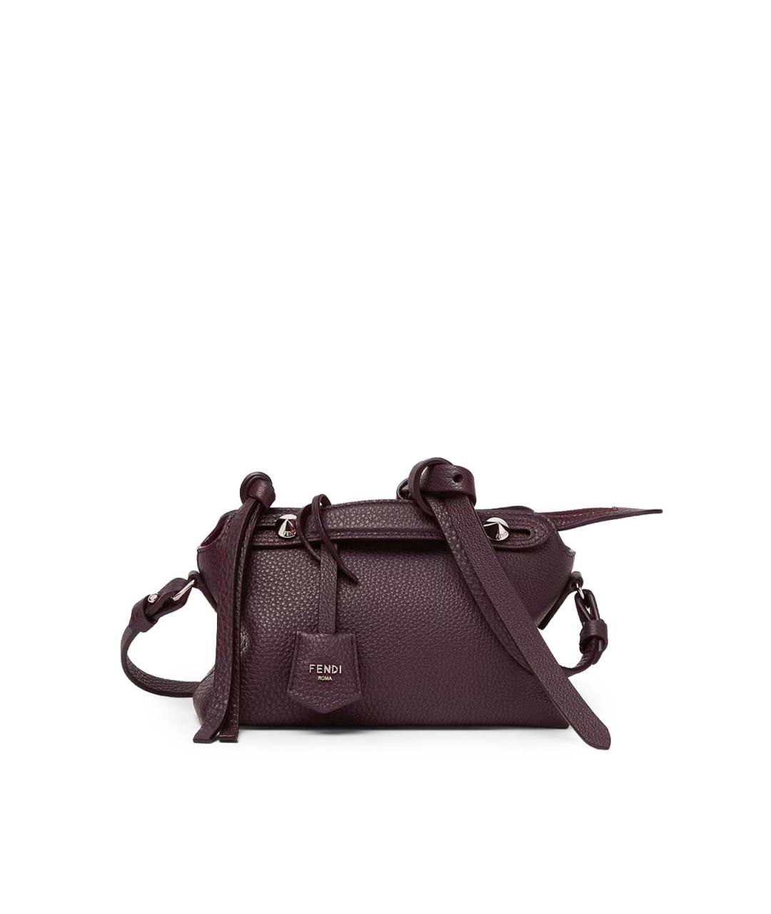 FENDI Бордовая кожаная сумка через плечо, фото 2