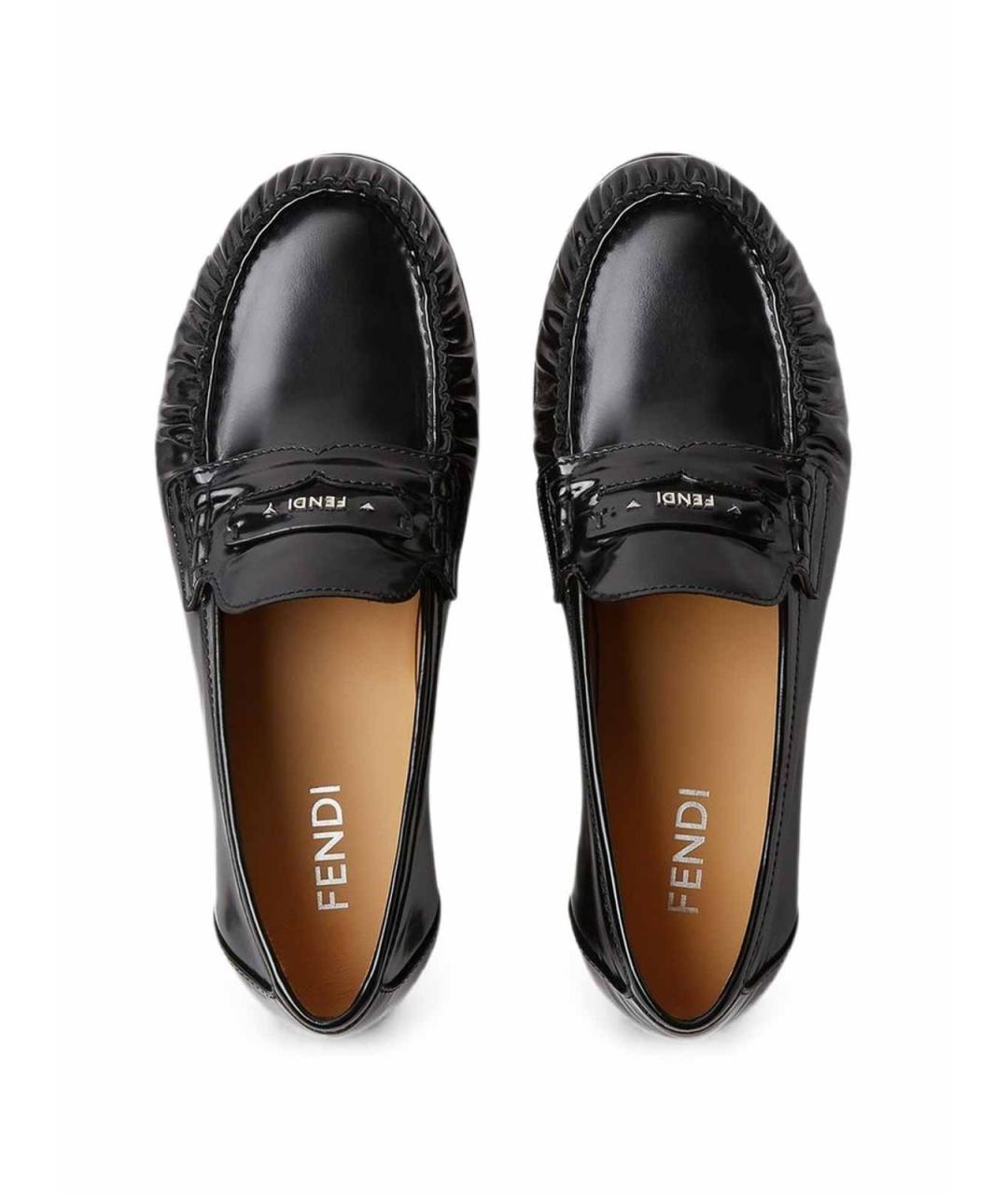 FENDI Черные лоферы из лакированной кожи, фото 4