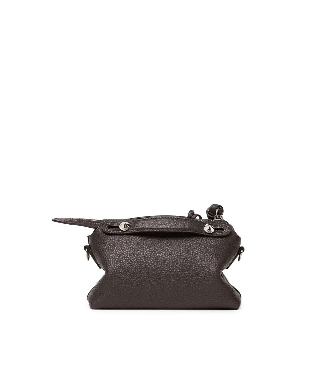 FENDI Коричневая кожаная сумка через плечо, фото 4