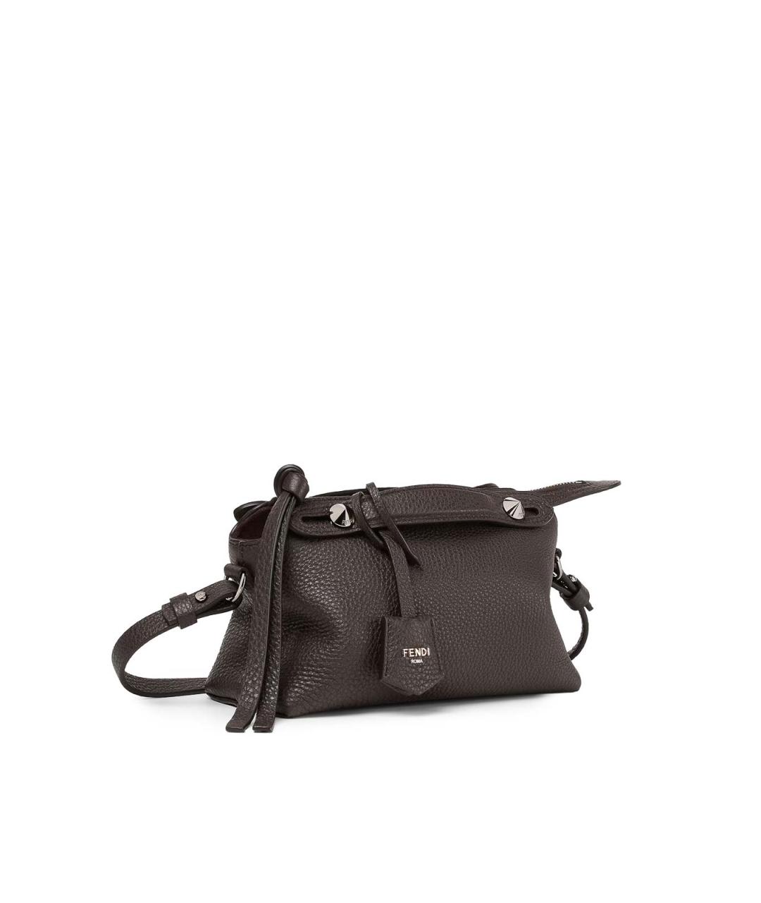 FENDI Коричневая кожаная сумка через плечо, фото 5