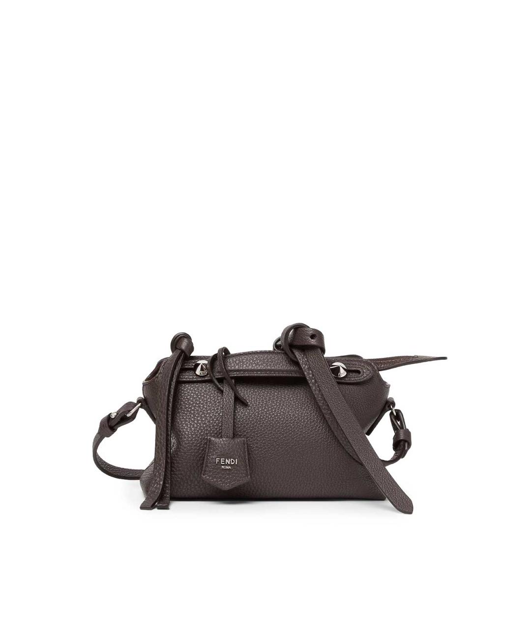 FENDI Коричневая кожаная сумка через плечо, фото 3