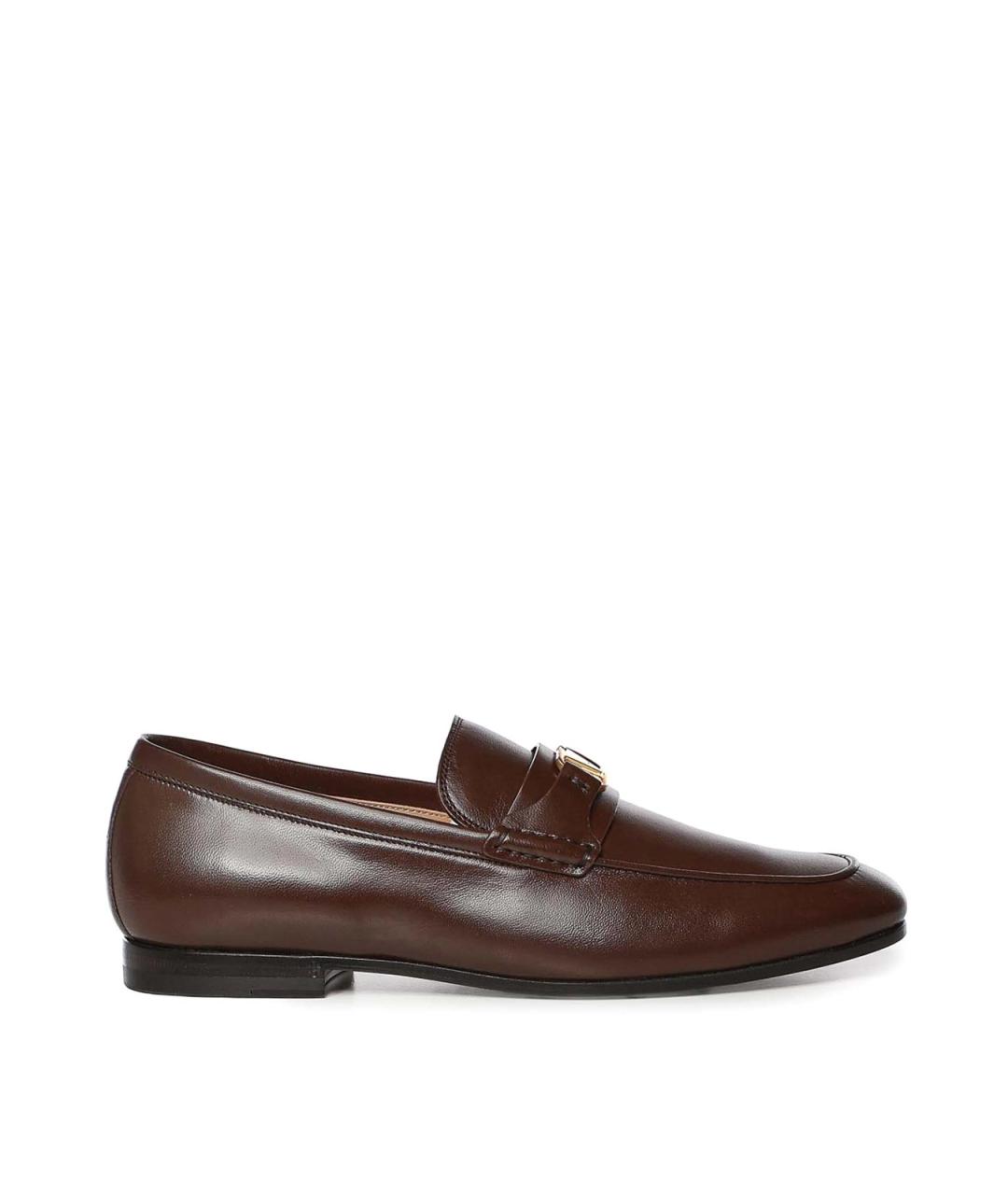 VALENTINO Коричневые кожаные лоферы, фото 1