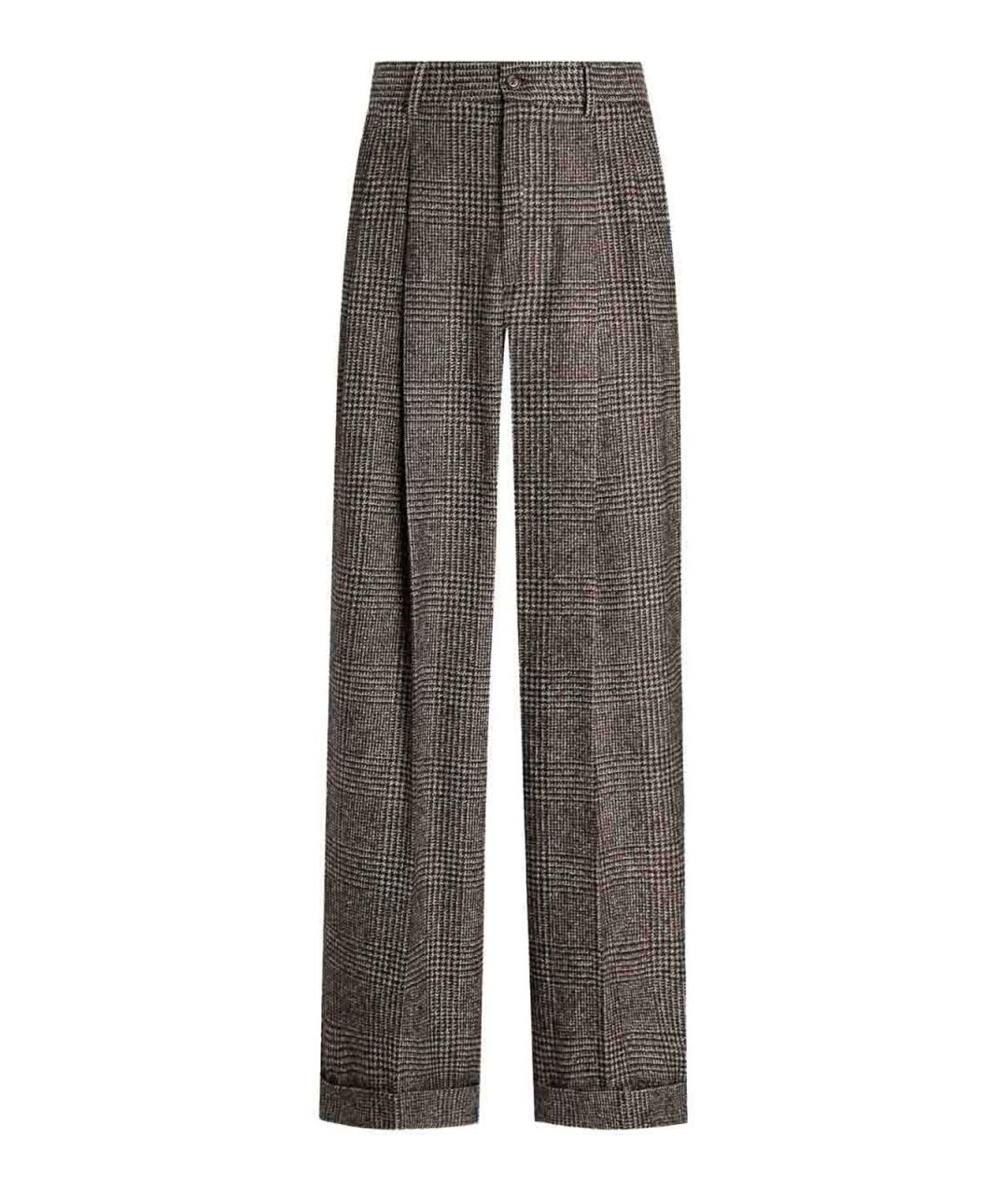DOLCE&GABBANA Мульти шерстяные повседневные брюки, фото 1
