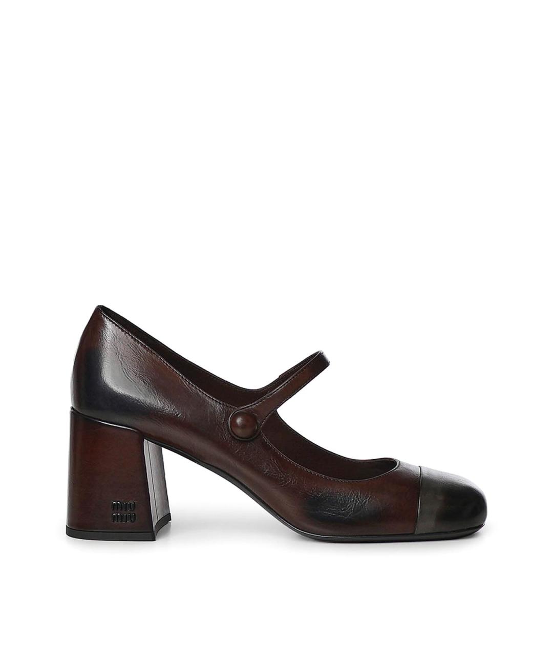 MIU MIU Коричневые кожаные туфли, фото 1