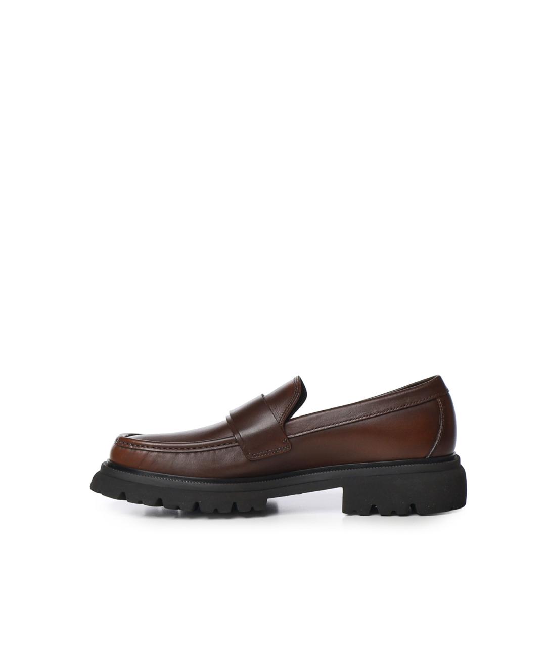 FERRAGAMO Коричневые кожаные лоферы, фото 3