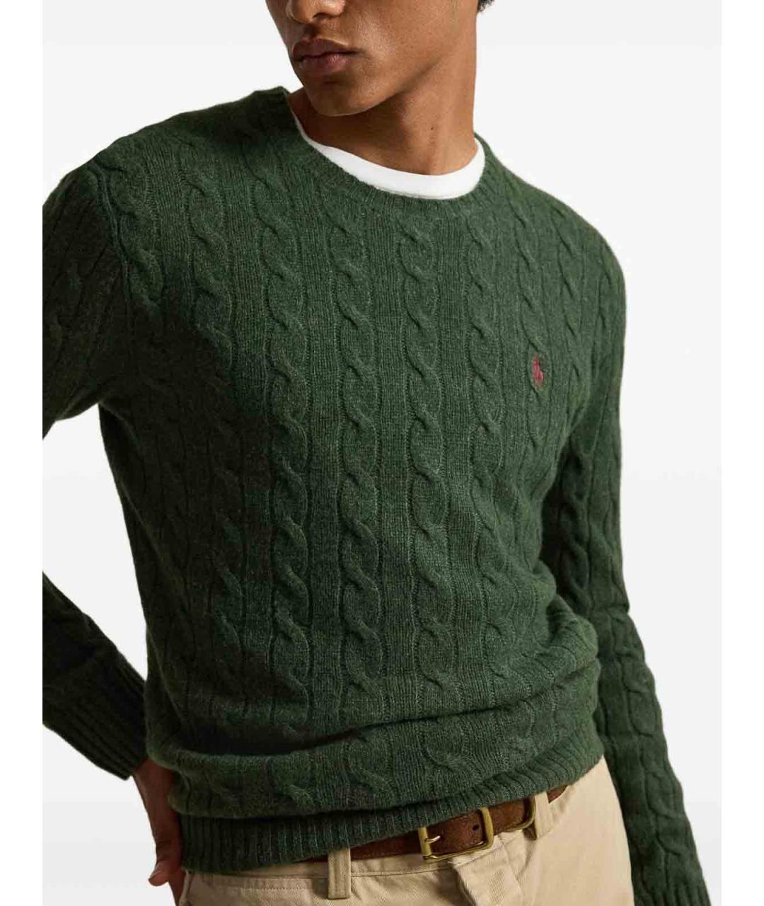 POLO RALPH LAUREN Зеленый шерстяной джемпер / свитер, фото 5