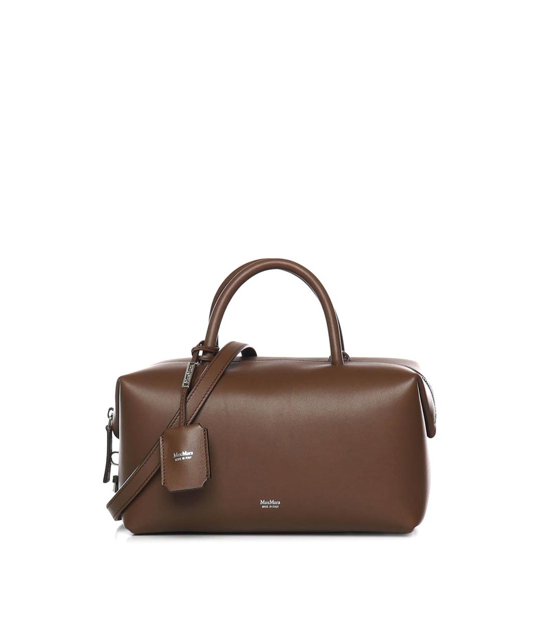 MAX MARA Коричневая кожаная сумка тоут, фото 5