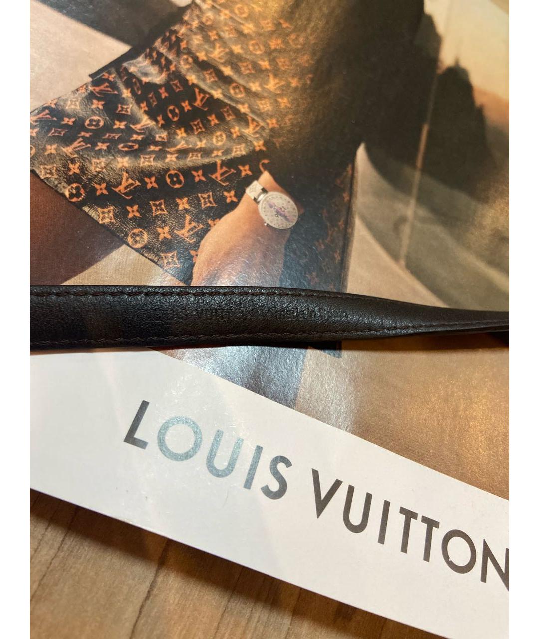 LOUIS VUITTON PRE-OWNED Коричневый кожаный браслет, фото 5