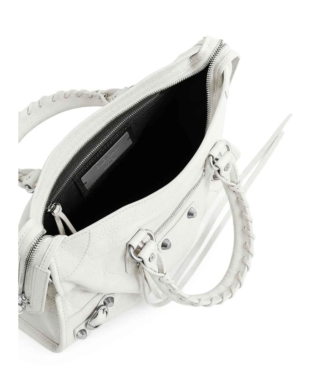 BALENCIAGA Белая кожаная сумка тоут, фото 2