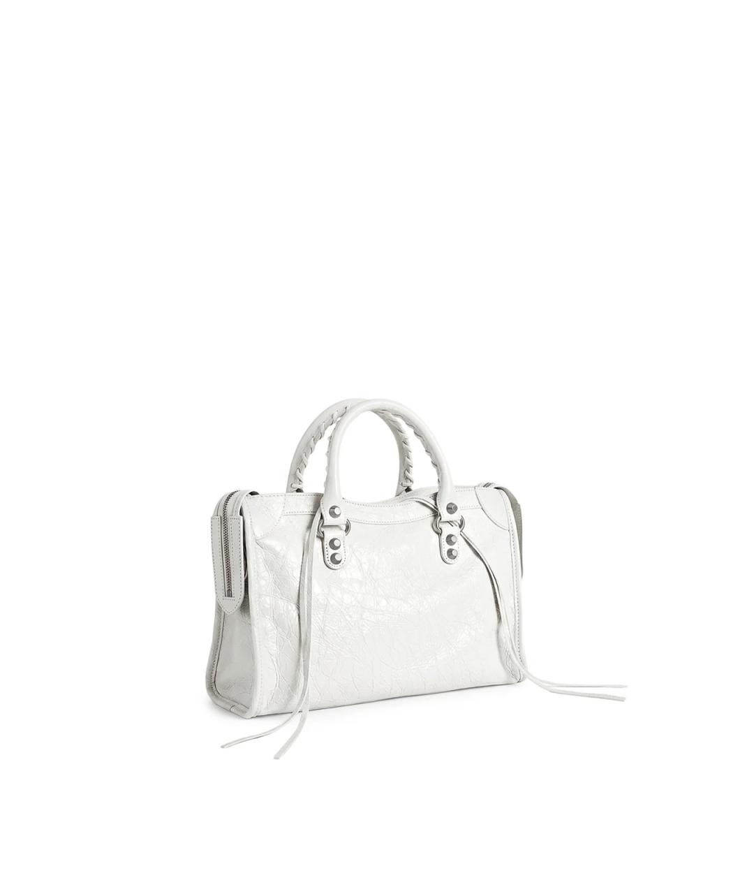 BALENCIAGA Белая кожаная сумка тоут, фото 3