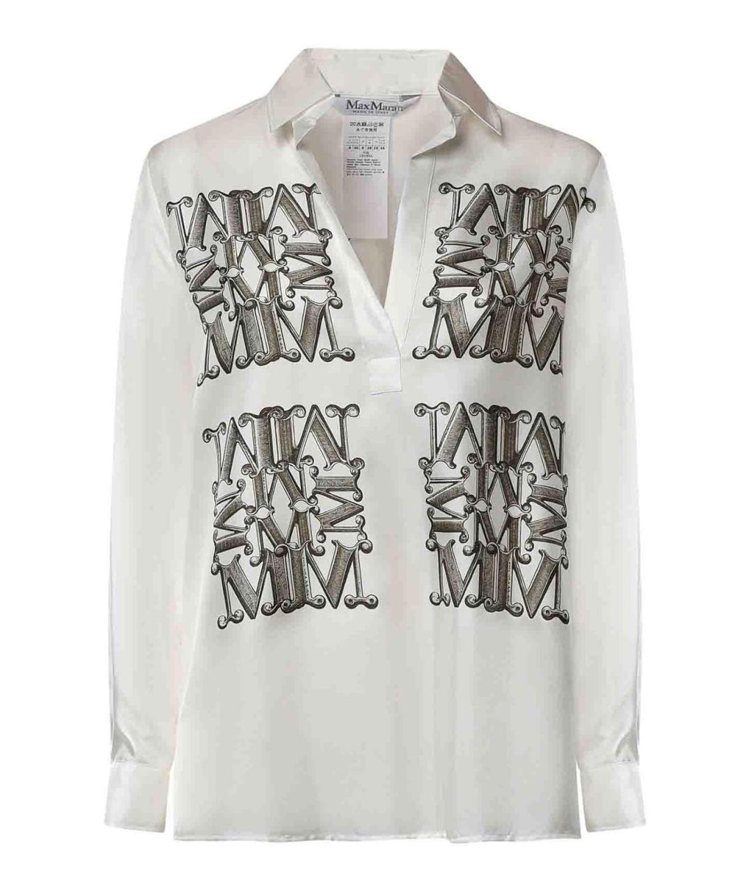 MAX MARA Белая шелковая рубашка, фото 1