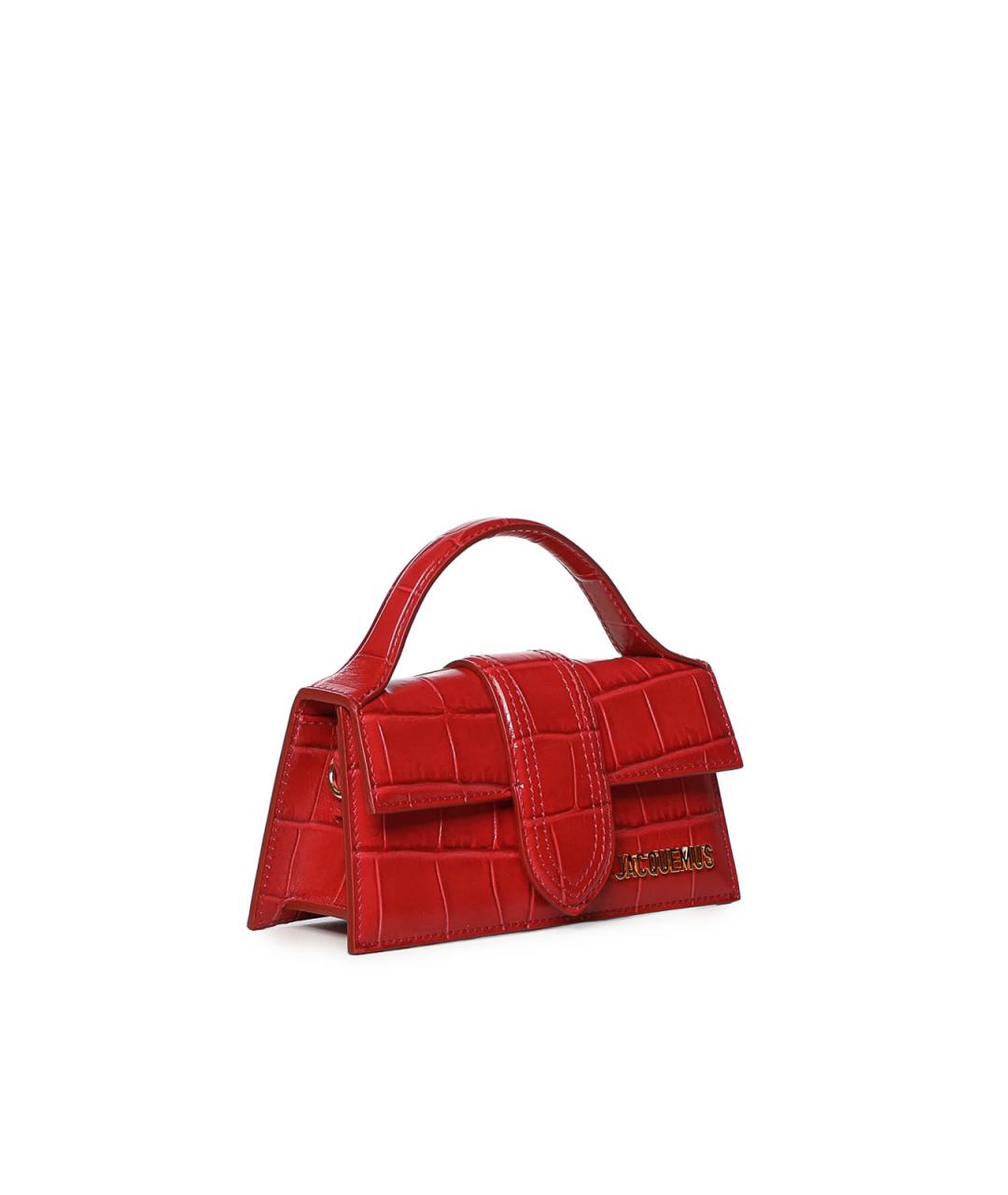 JACQUEMUS Красная кожаная сумка с короткими ручками, фото 4