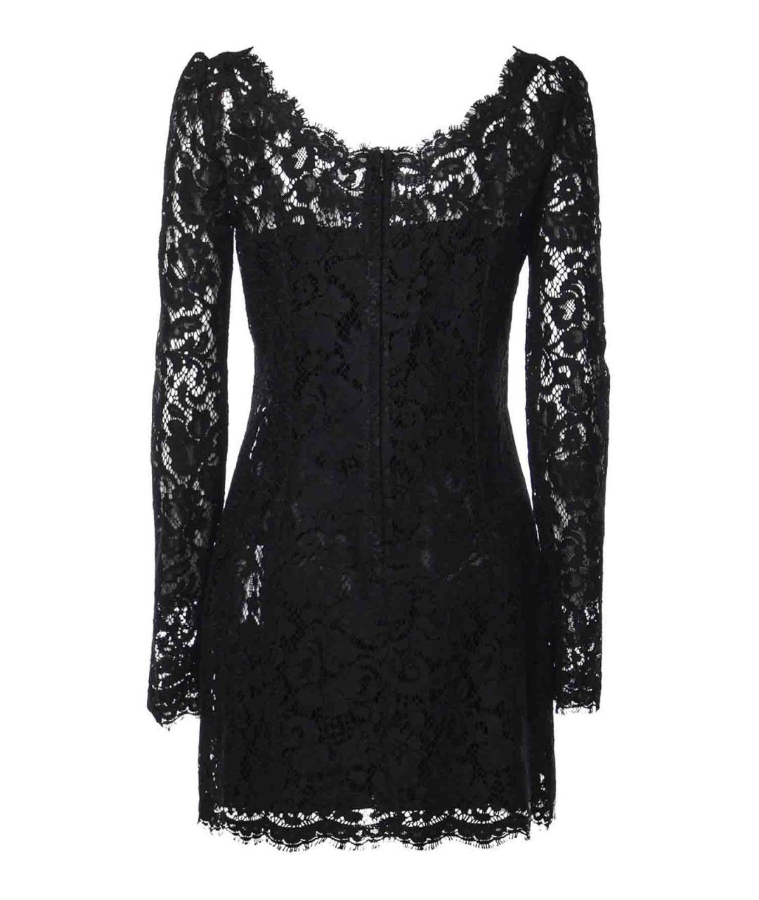 DOLCE&GABBANA Черное кружевное коктейльное платье, фото 2
