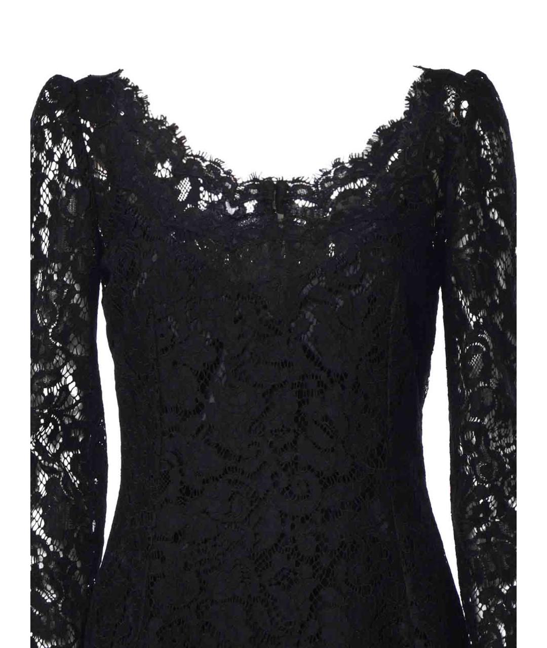 DOLCE&GABBANA Черное кружевное коктейльное платье, фото 3