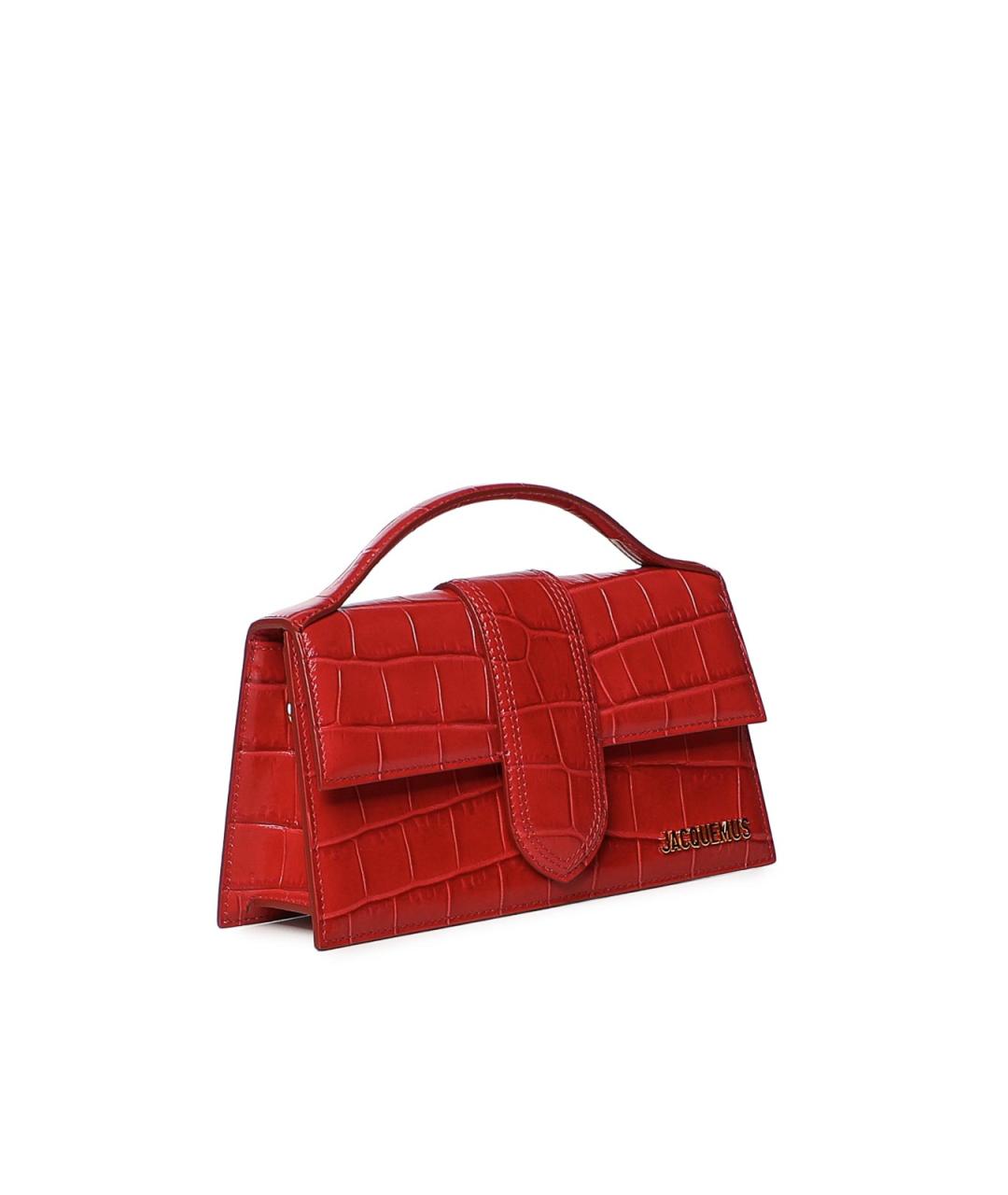 JACQUEMUS Красная кожаная сумка с короткими ручками, фото 4