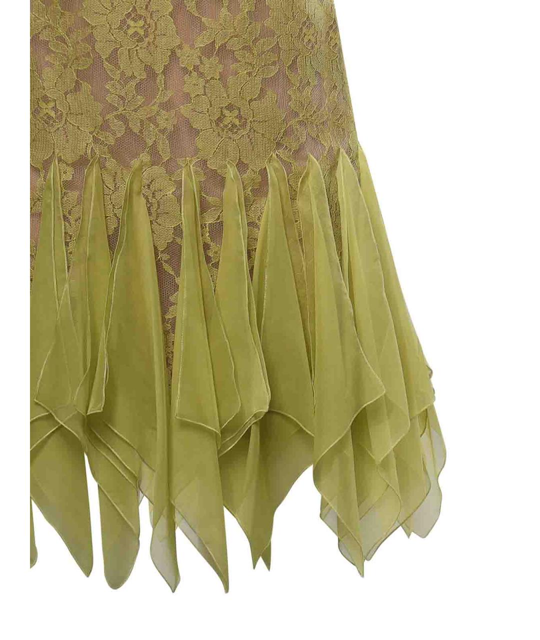 VALENTINO Зеленое кружевное коктейльное платье, фото 3