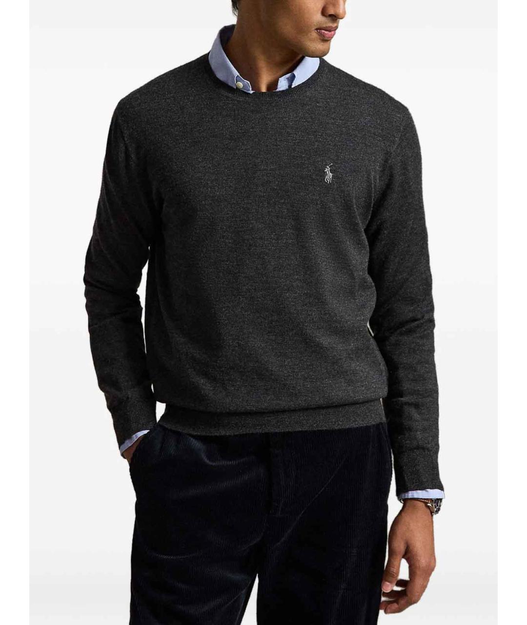POLO RALPH LAUREN Серый шерстяной джемпер / свитер, фото 5