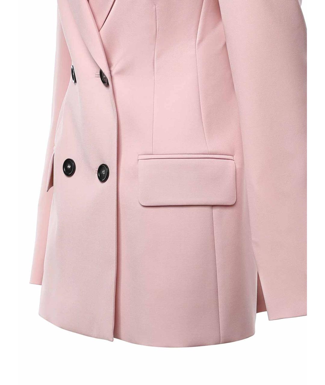 SPORTMAX Розовый шерстяной жакет/пиджак, фото 3