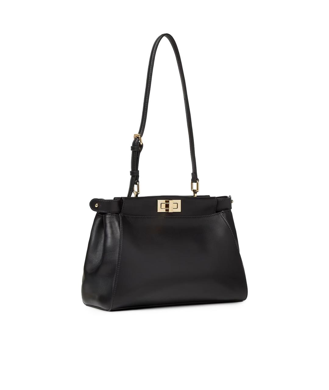 FENDI Черная кожаная сумка тоут, фото 4