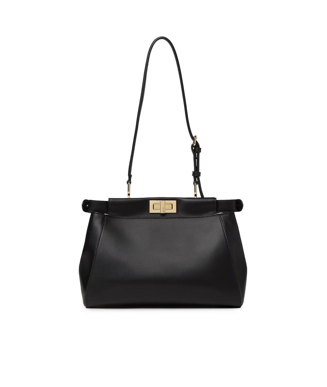 FENDI Черная кожаная сумка тоут, фото 2