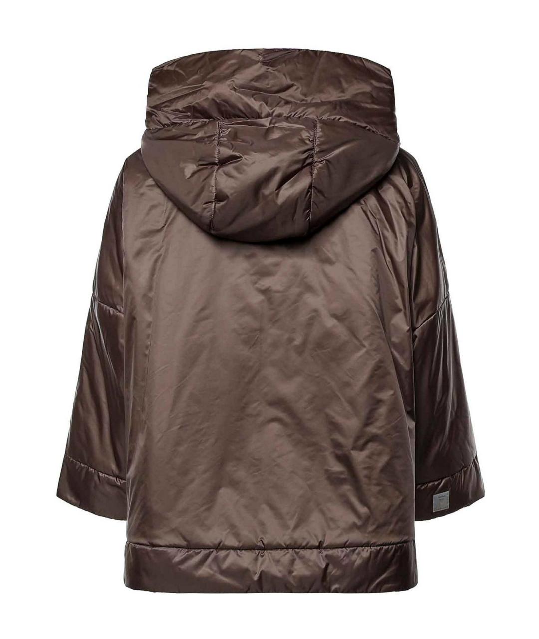 MAX MARA Коричневая полиэстеровая куртка, фото 2