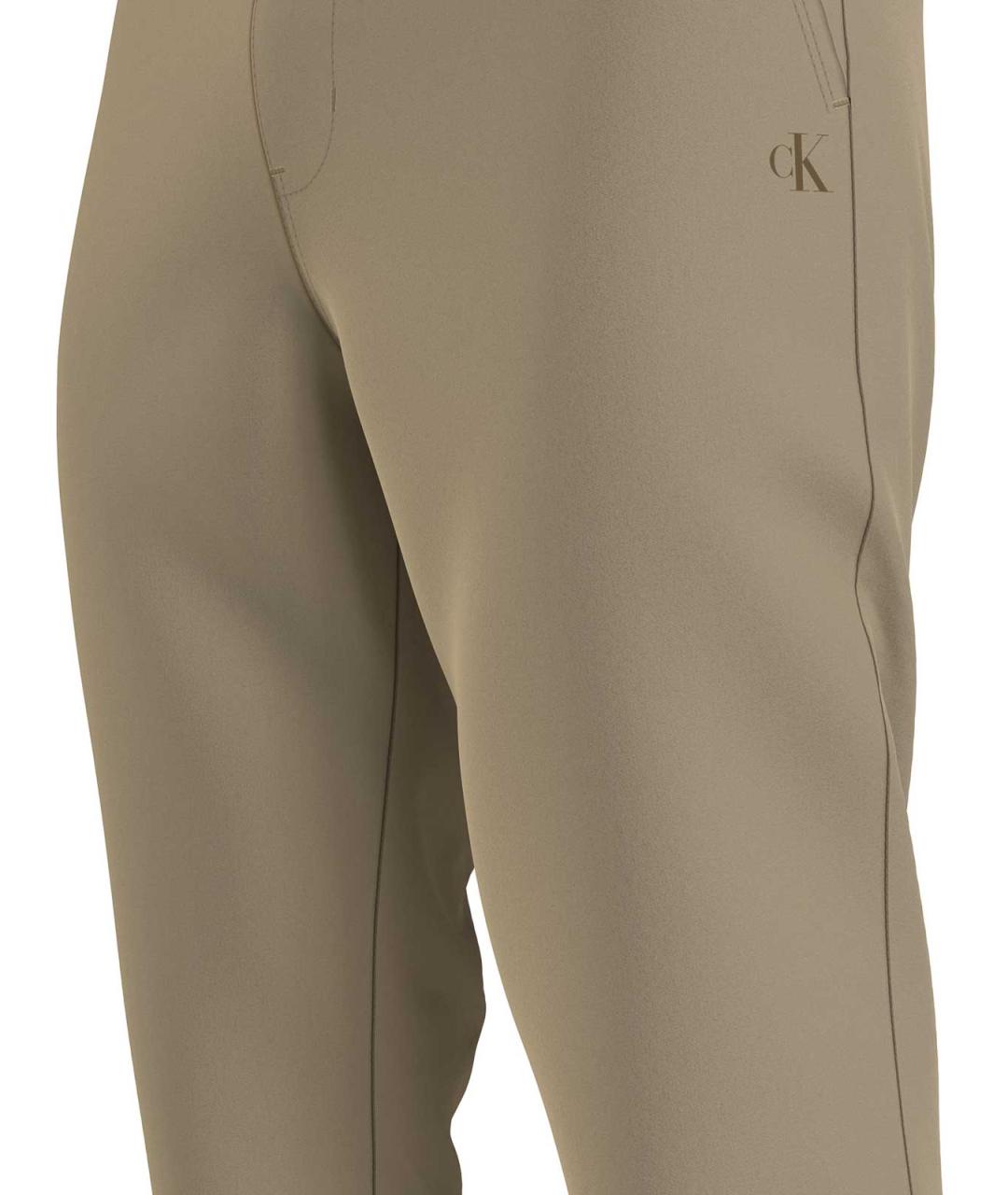 CALVIN KLEIN Бежевые хлопковые повседневные брюки, фото 2