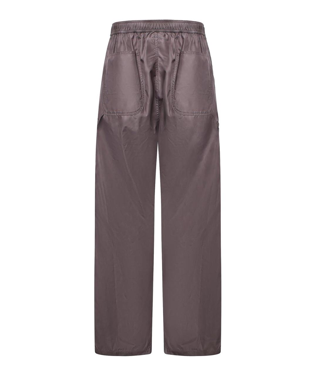 MM6 MAISON MARGIELA Коричневые полиэстеровые повседневные брюки, фото 2