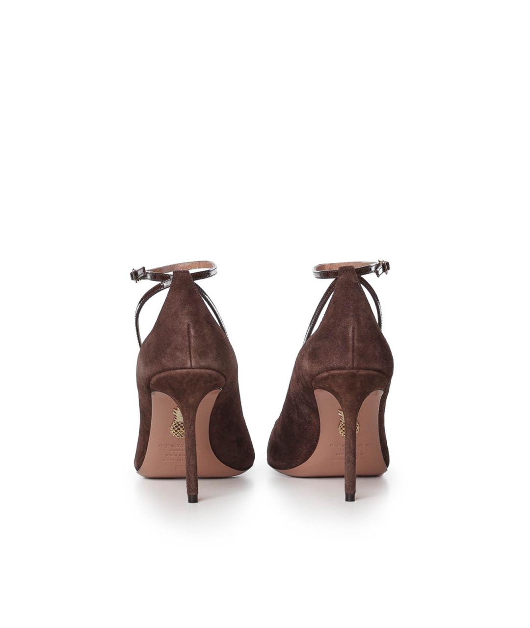 AQUAZZURA Коричневые замшевые туфли, фото 2