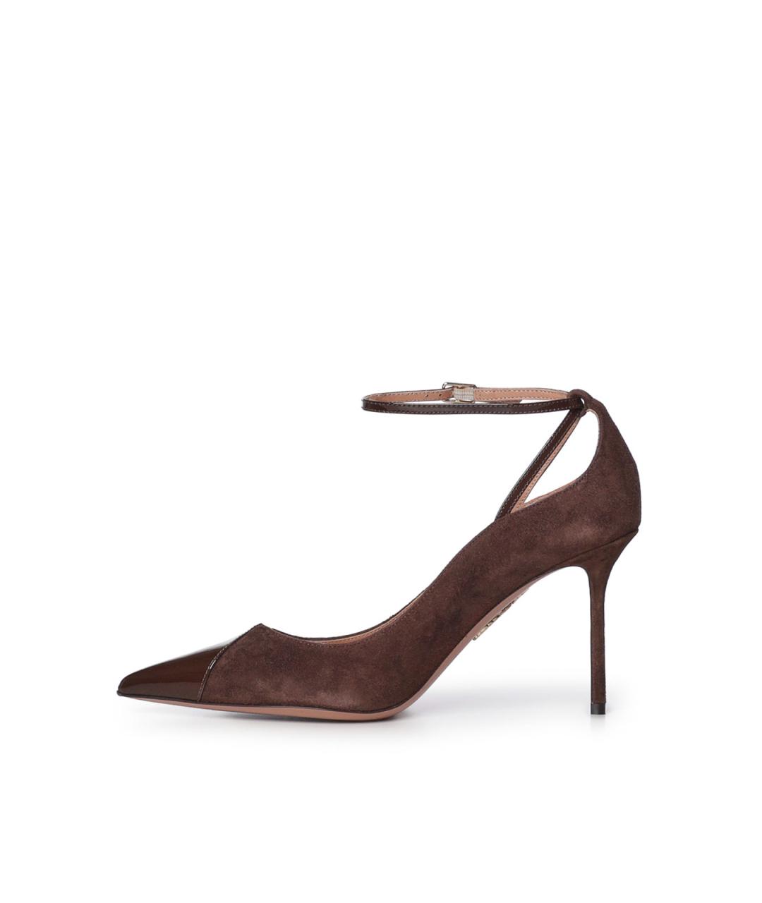 AQUAZZURA Коричневые замшевые туфли, фото 3
