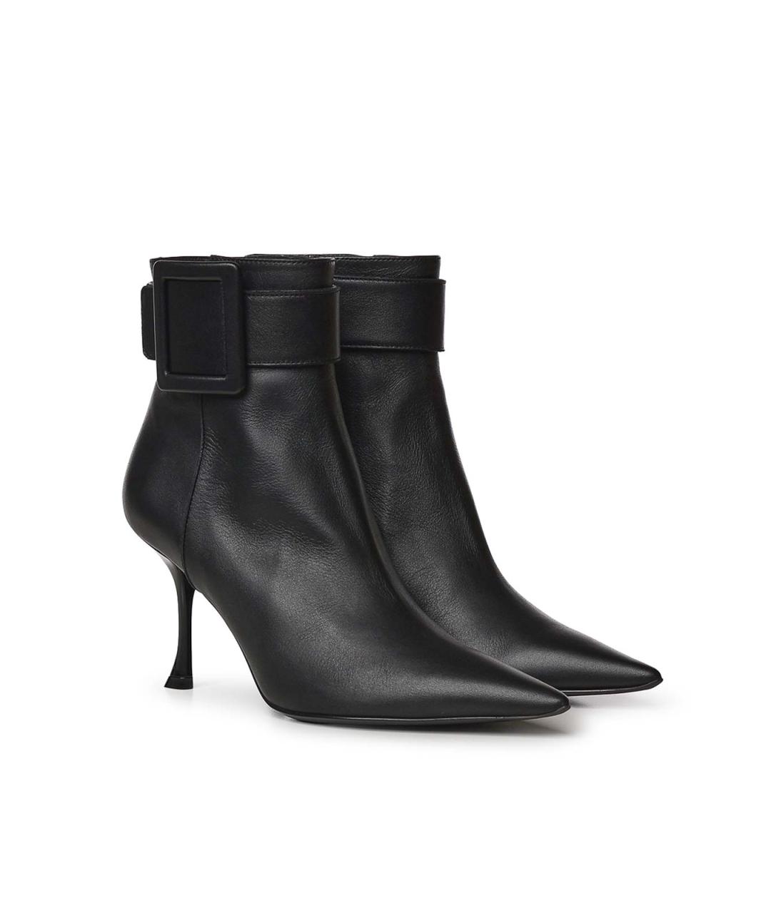 ROGER VIVIER Черные кожаные ботильоны, фото 4