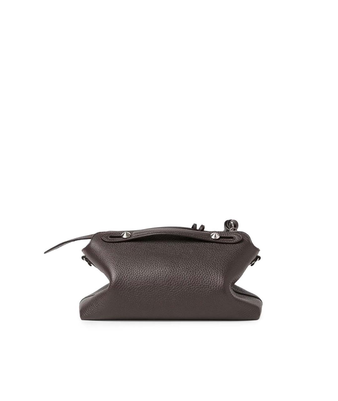FENDI Коричневая кожаная сумка через плечо, фото 4