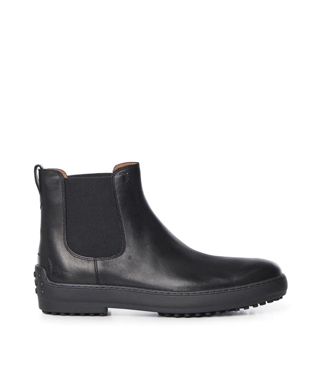 TOD'S Черные кожаные высокие ботинки, фото 1