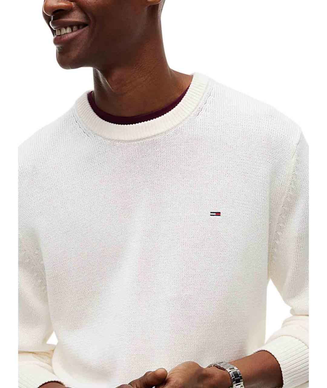 TOMMY HILFIGER Белый хлопковый джемпер / свитер, фото 4
