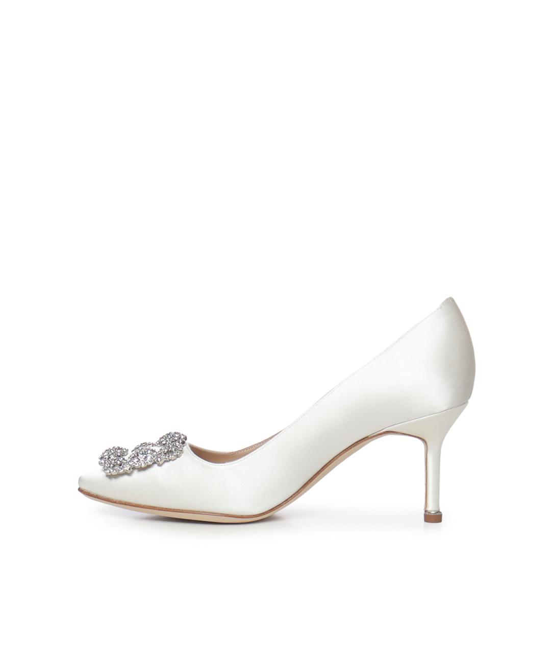 MANOLO BLAHNIK Белые текстильные туфли, фото 3