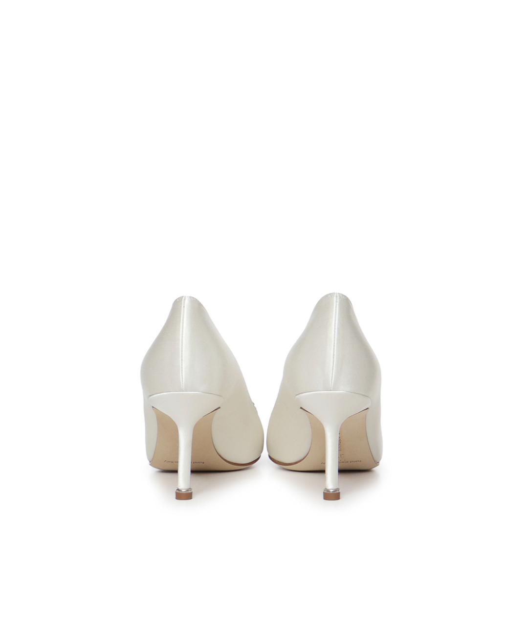 MANOLO BLAHNIK Белые текстильные туфли, фото 2