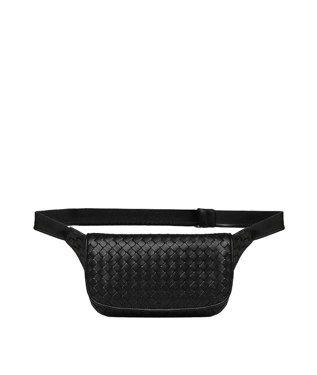 BOTTEGA VENETA Черная кожаная поясная сумка, фото 1