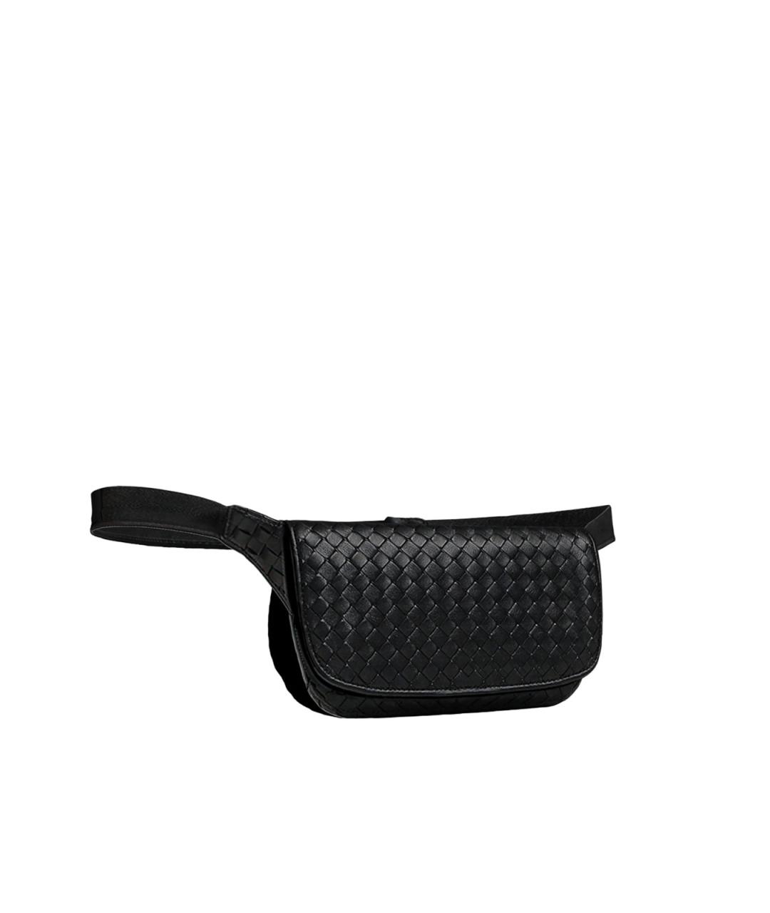 BOTTEGA VENETA Черная кожаная поясная сумка, фото 4