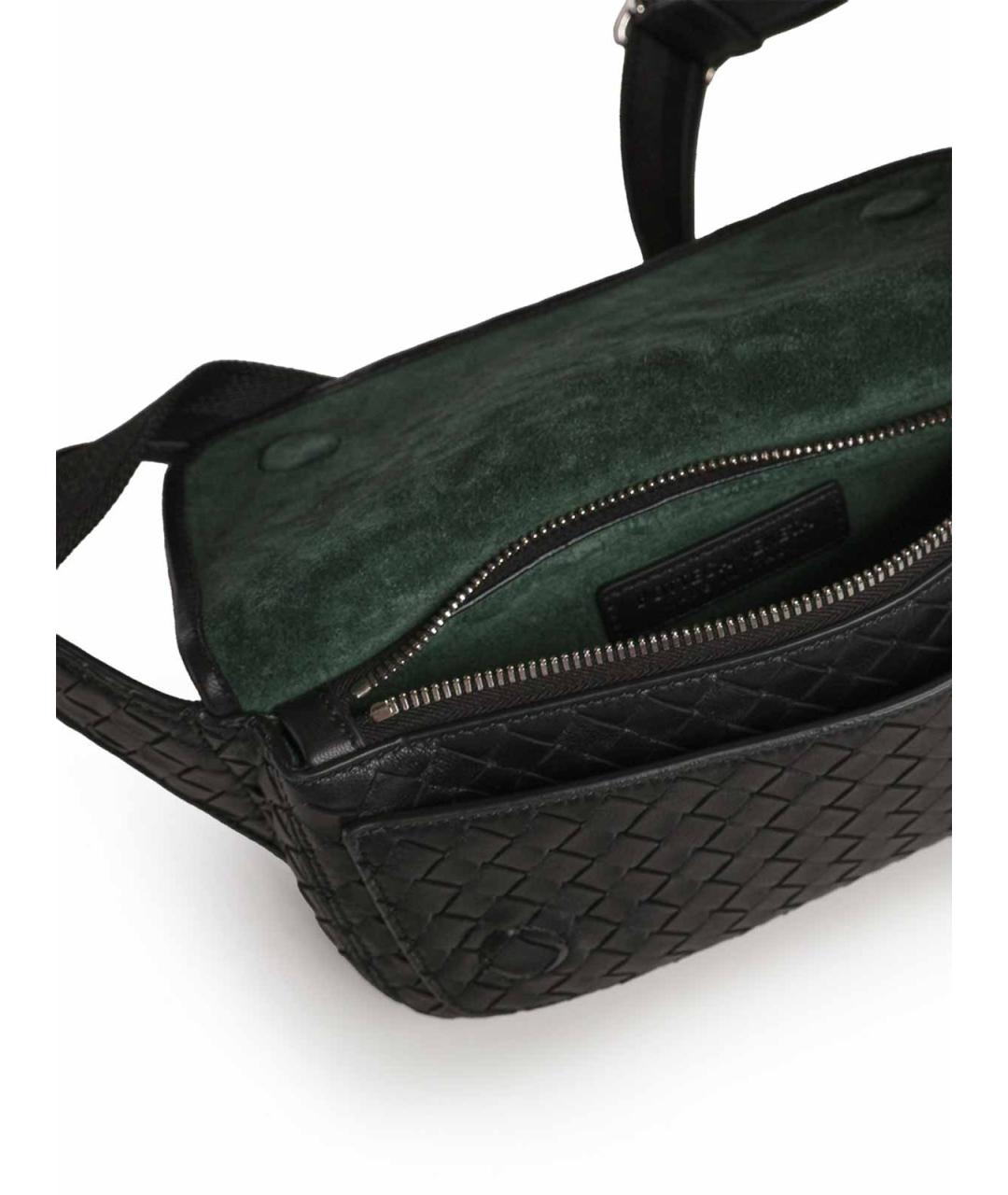 BOTTEGA VENETA Черная кожаная поясная сумка, фото 3