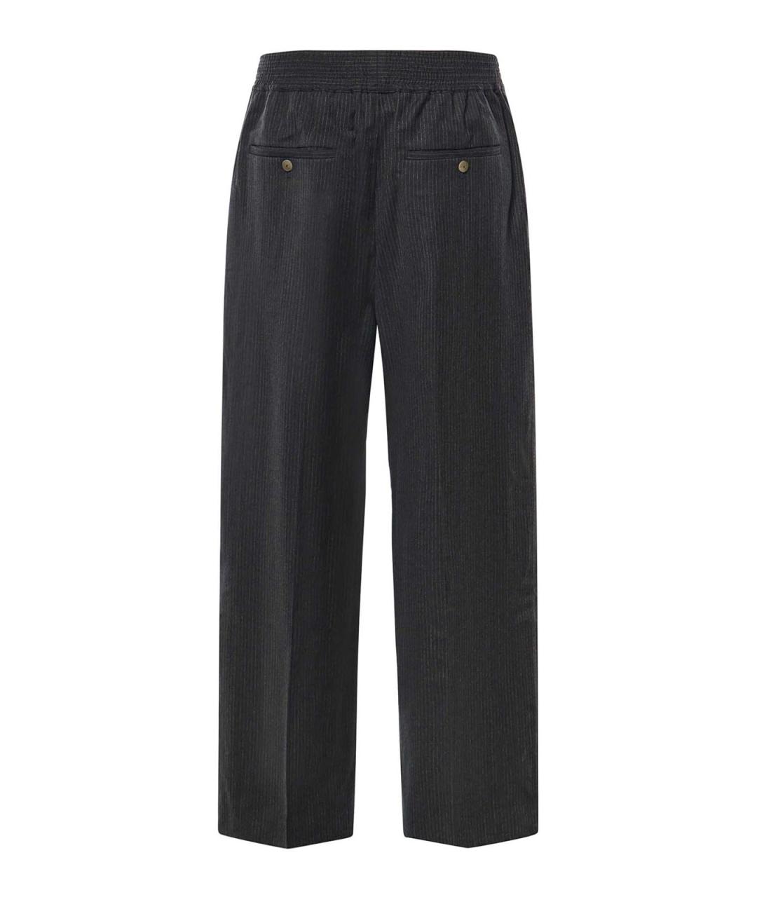 JACQUEMUS Серые шерстяные повседневные брюки, фото 2