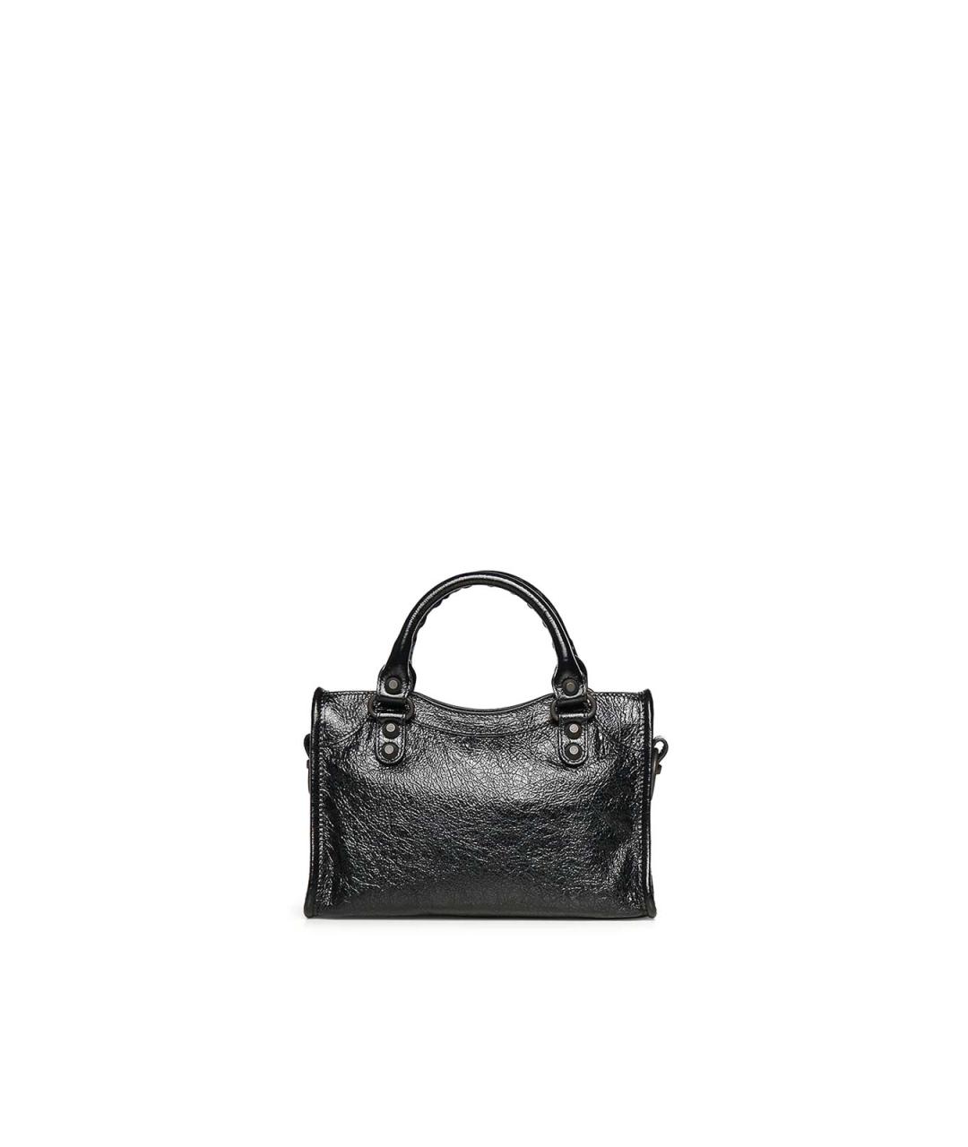 BALENCIAGA Черная кожаная сумка тоут, фото 2
