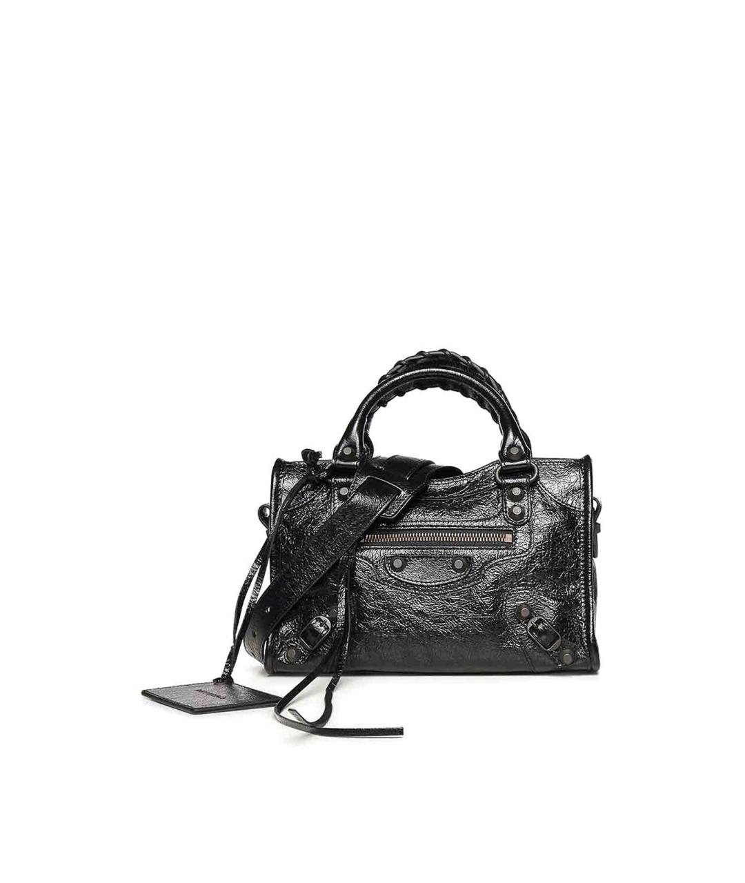BALENCIAGA Черная кожаная сумка тоут, фото 1