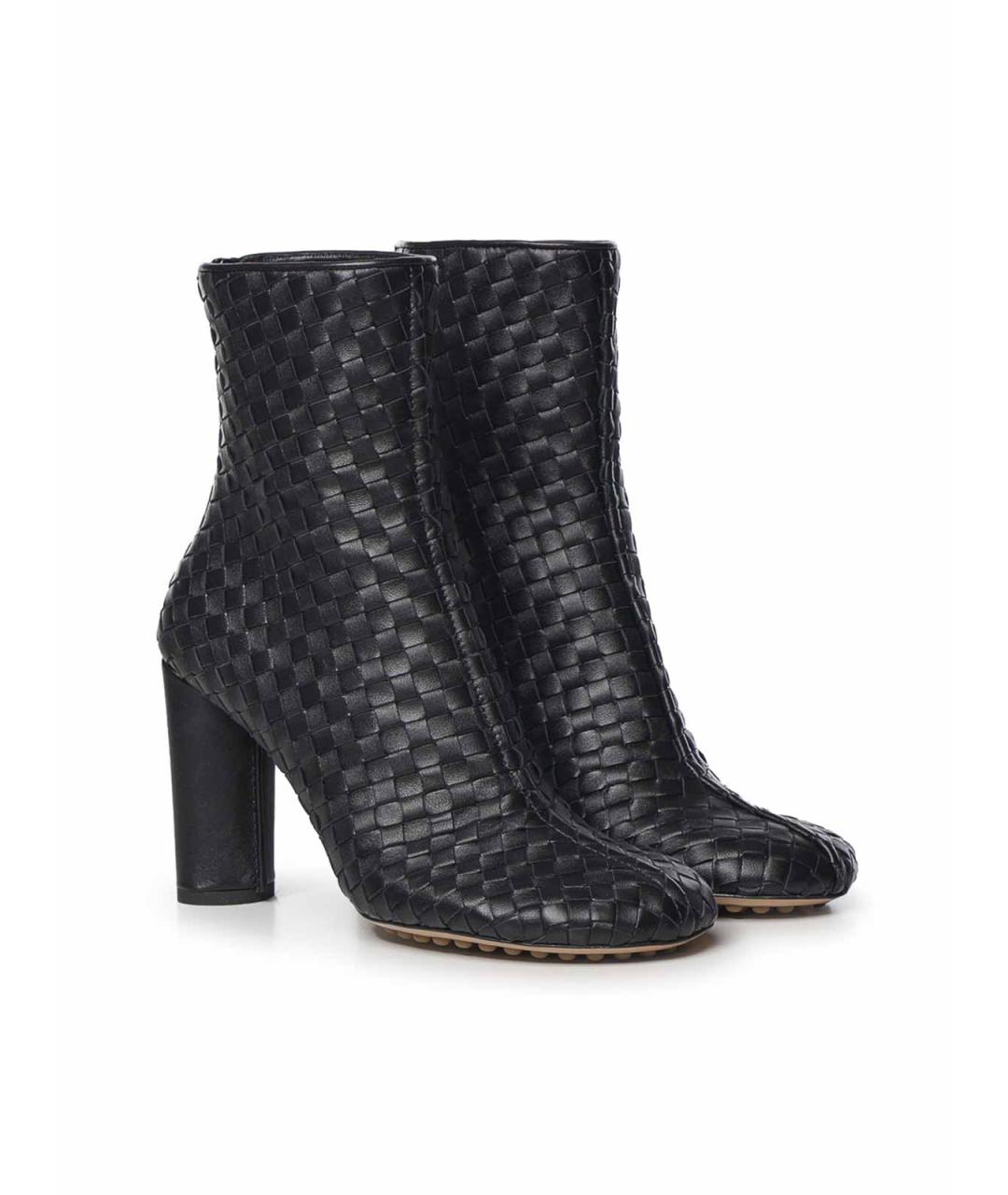 BOTTEGA VENETA Черные кожаные ботильоны, фото 4