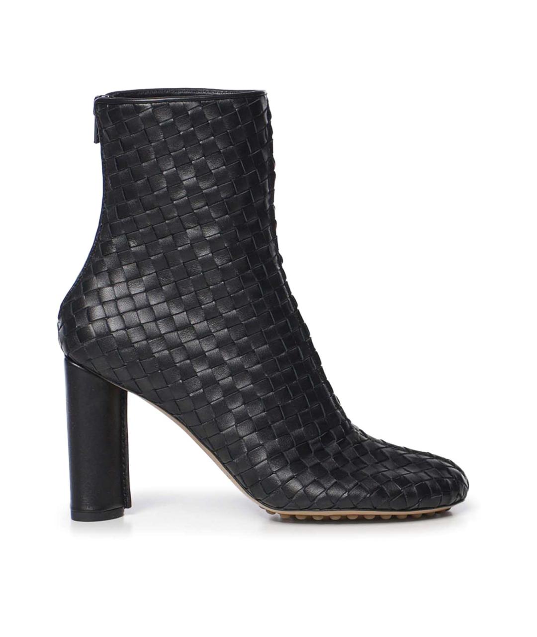 BOTTEGA VENETA Черные кожаные ботильоны, фото 1