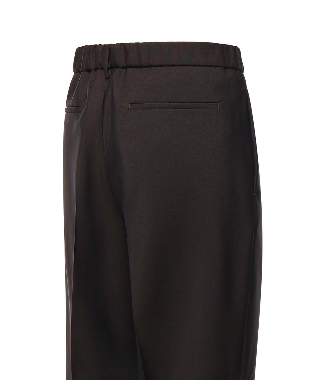 JIL SANDER Коричневые шерстяные повседневные брюки, фото 3