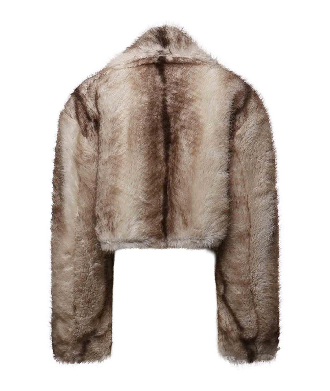SPORTMAX Бежевая полиэстеровая шуба, фото 2