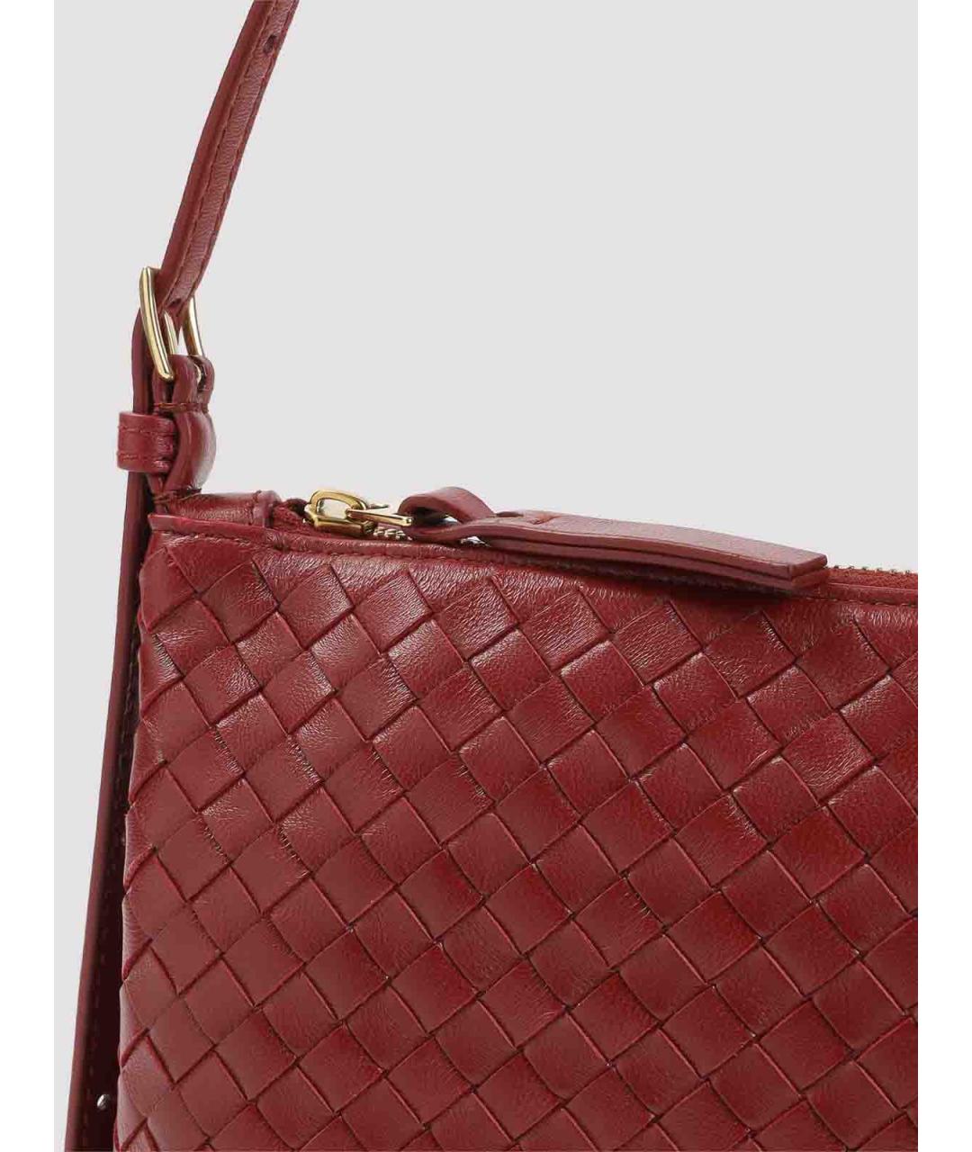 BOTTEGA VENETA Красная кожаная сумка через плечо, фото 3